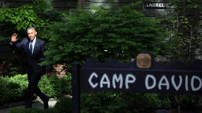 In this May 14, 2015, file photo, Camp David, Md. is seen. (AP Photo/Andrew Harnik, File)