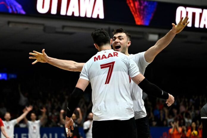 Canada stuns Brazil 3-0 to advance to men’s Volleyball Nations League quarter-finals