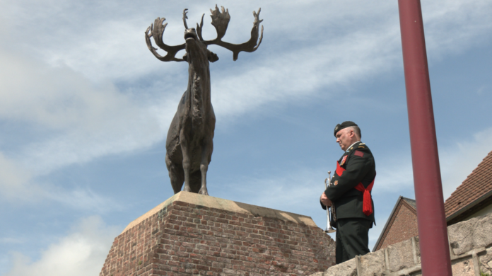 The caribou statue has been there for decades. (CTV News)
