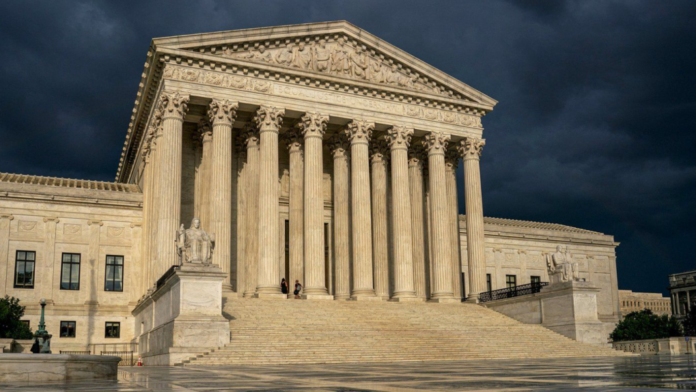 The U.S. Supreme Court is seen under stormy skies in Washington, June 20, 2019. (AP Photo/J. Scott Applewhite)